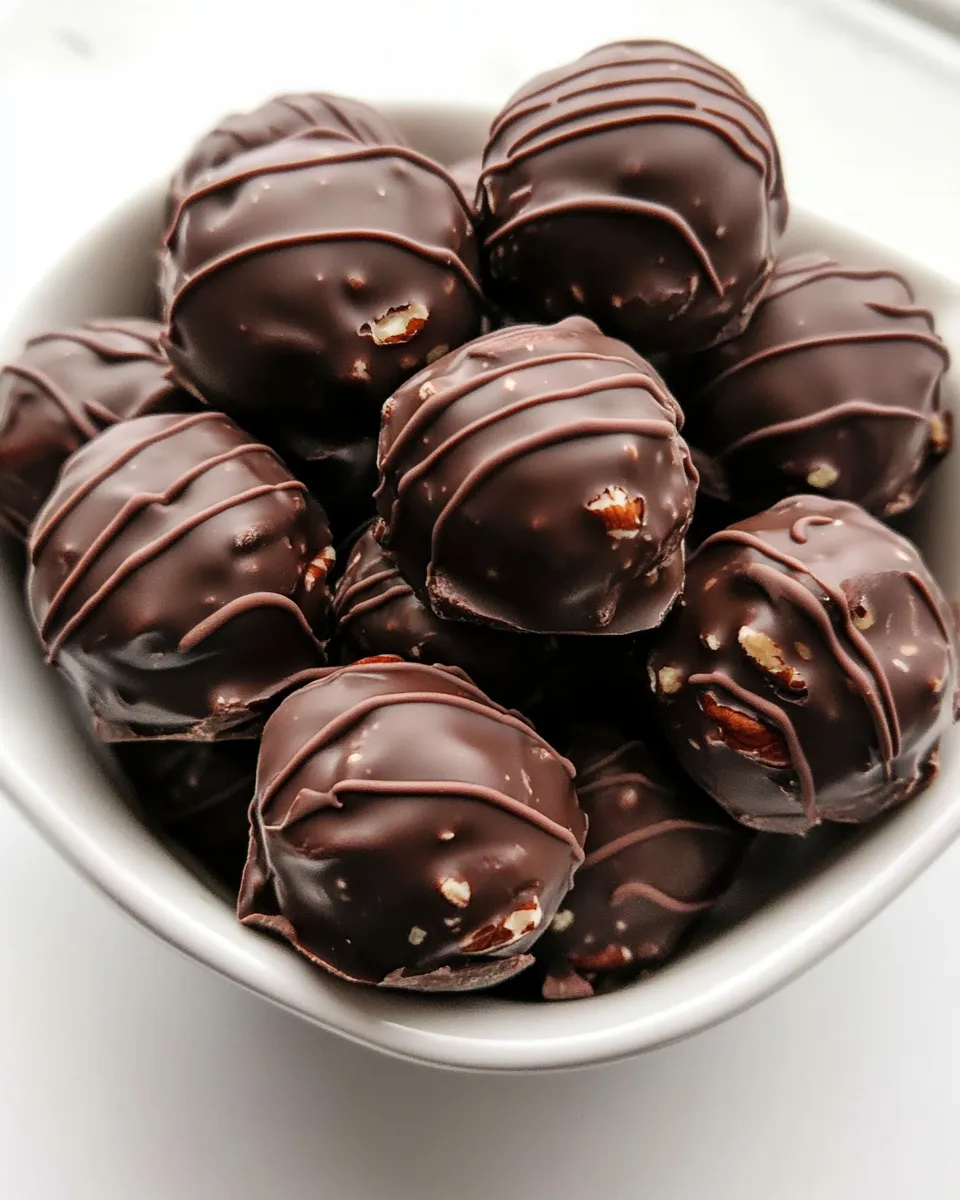 Delicious Chocolate Covered Pecan Butter Truffles shot
