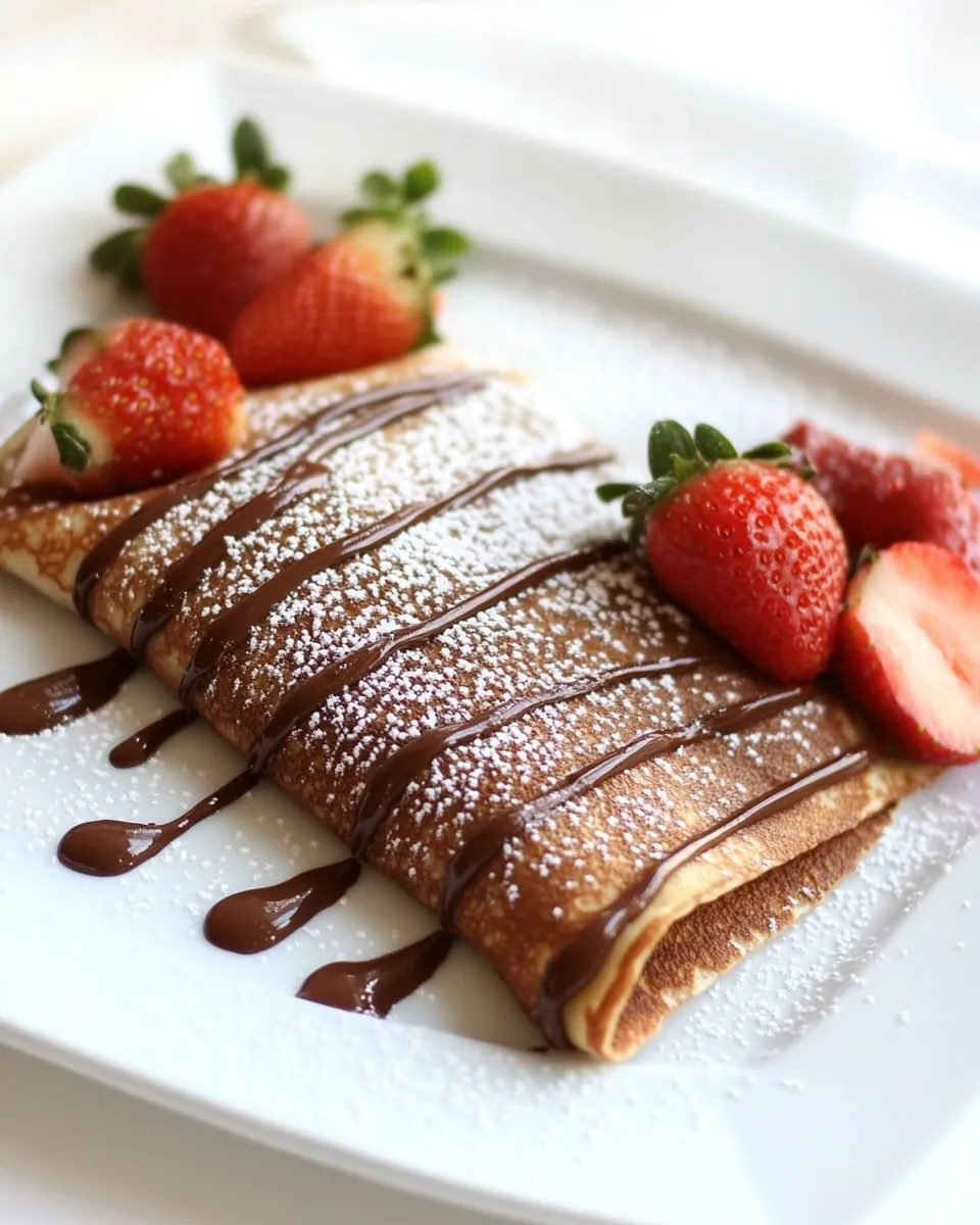 Delicious Chocolate Crepes with Strawberries image