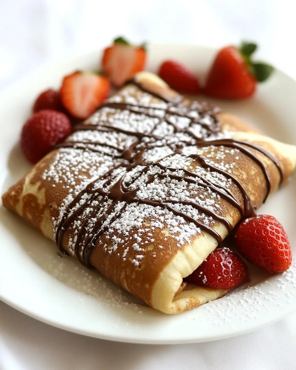 Easy Chocolate Crepes with Strawberries recipe photo