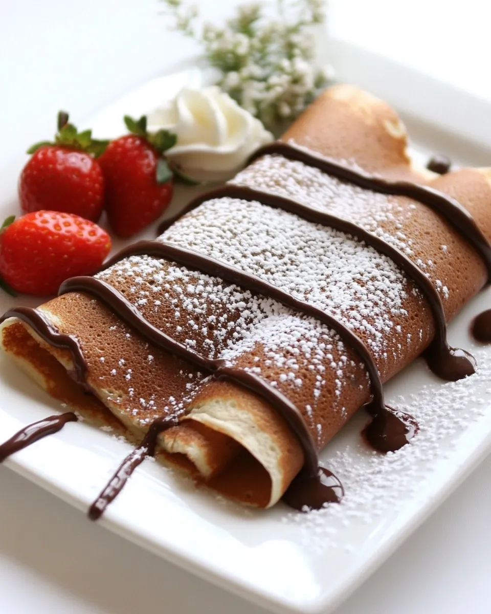 Best Chocolate Crepes with Strawberries shot