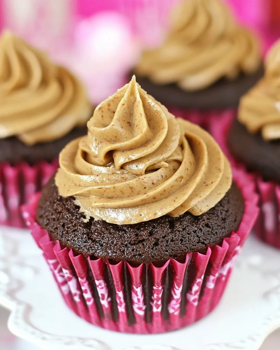 Homemade Chocolate Cupcakes with Penuche Frosting photo