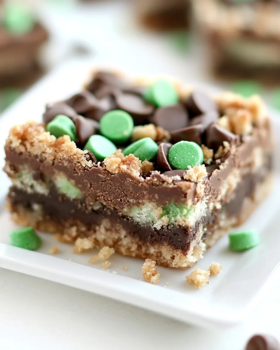 Easy Chocolate Mint Fudge Crumb Bars recipe photo