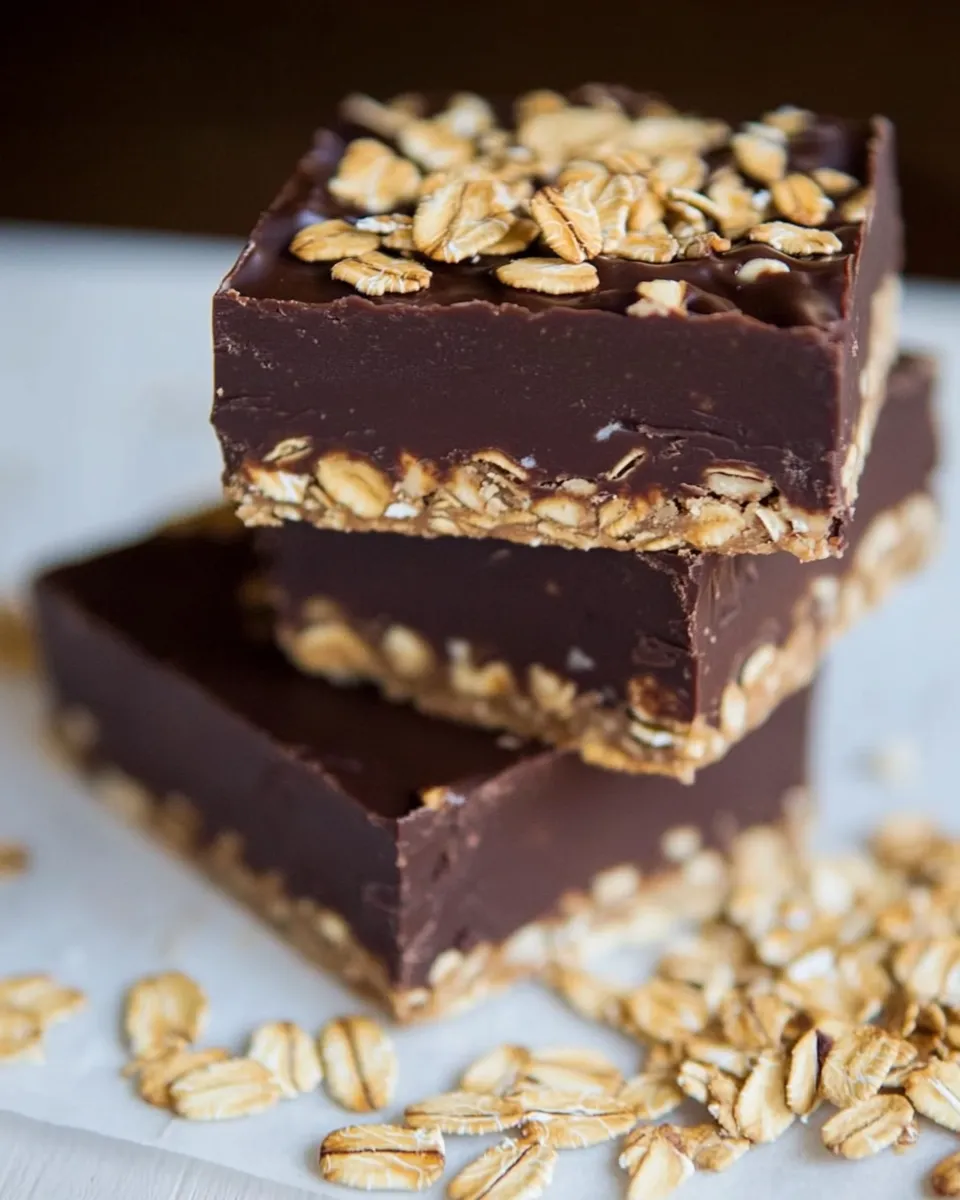 Easy Chocolate Oatmeal Fudge Bars recipe photo