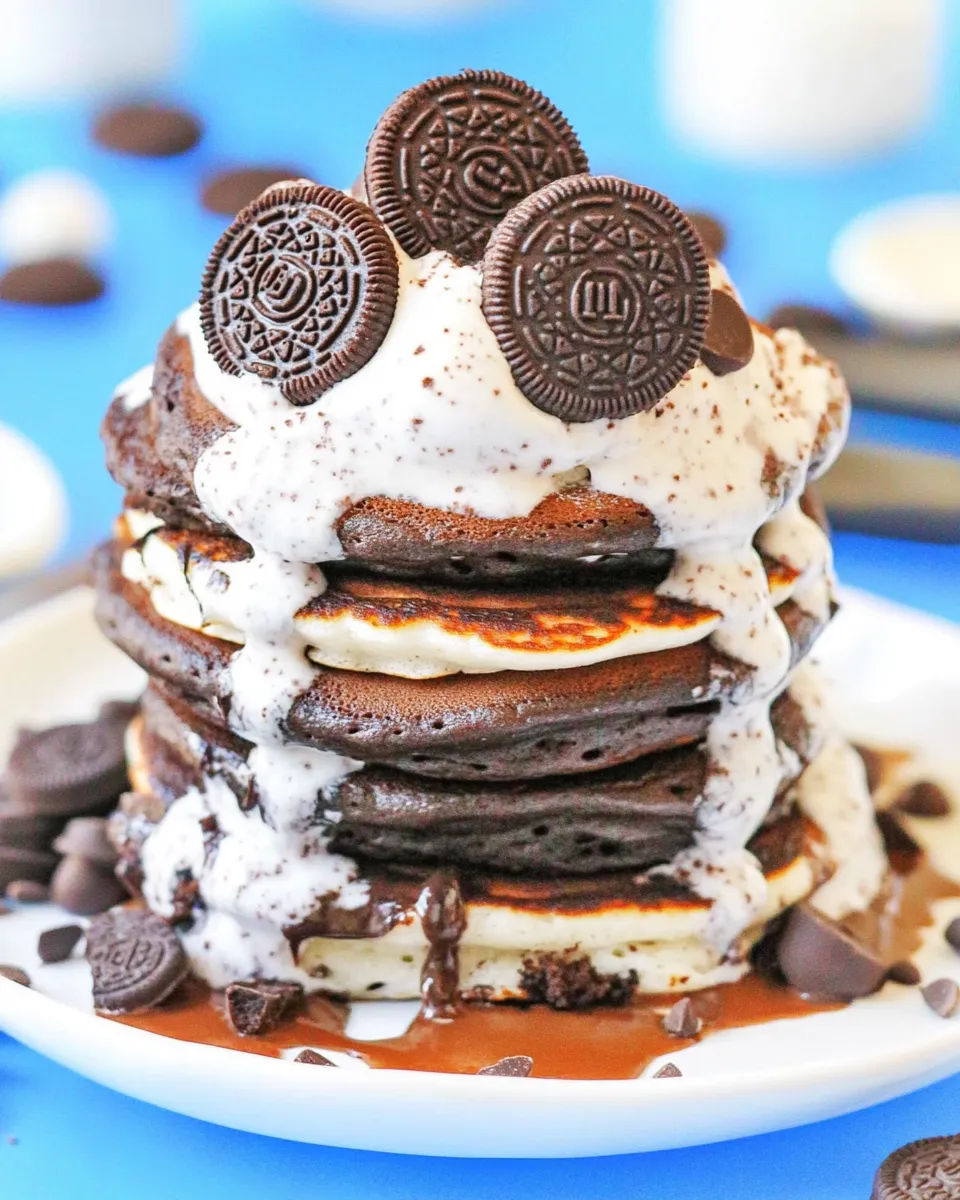 Delicious Chocolate Oreo Pancakes Recipe dish photo