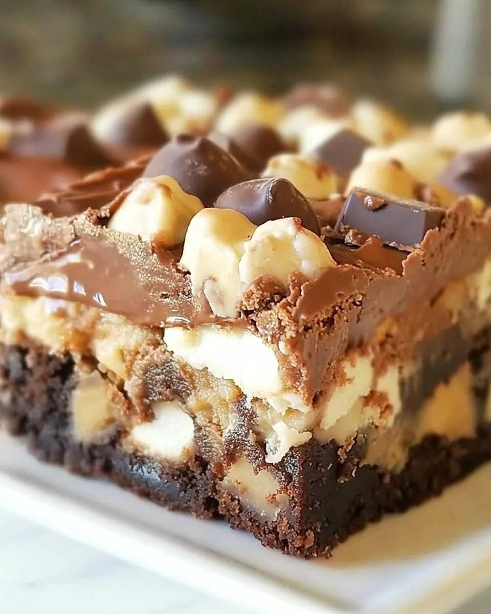 Classic Chocolate Peanut Butter Cup Smores Brownies image