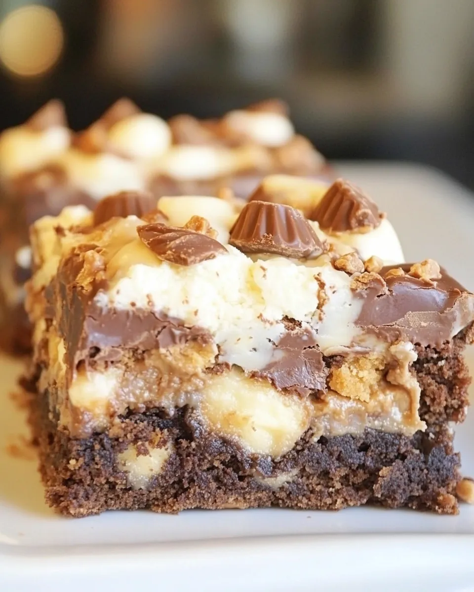 Easy Chocolate Peanut Butter Cup Smores Brownies recipe photo