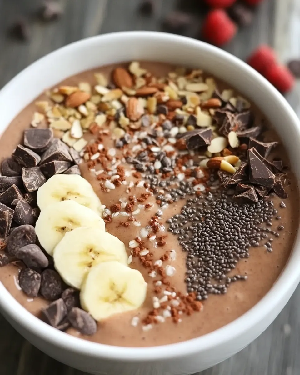 Classic Chocolate Peanut Butter Smoothie Bowl image