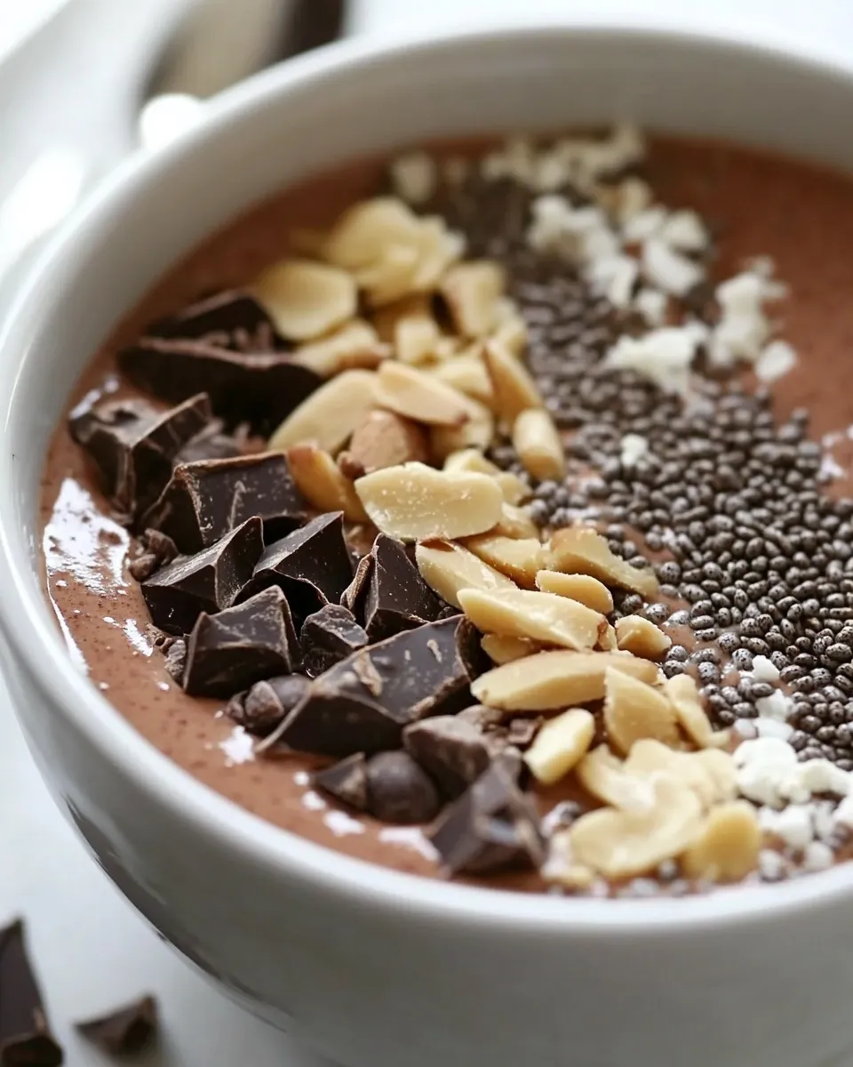 Easy Chocolate Peanut Butter Smoothie Bowl shot