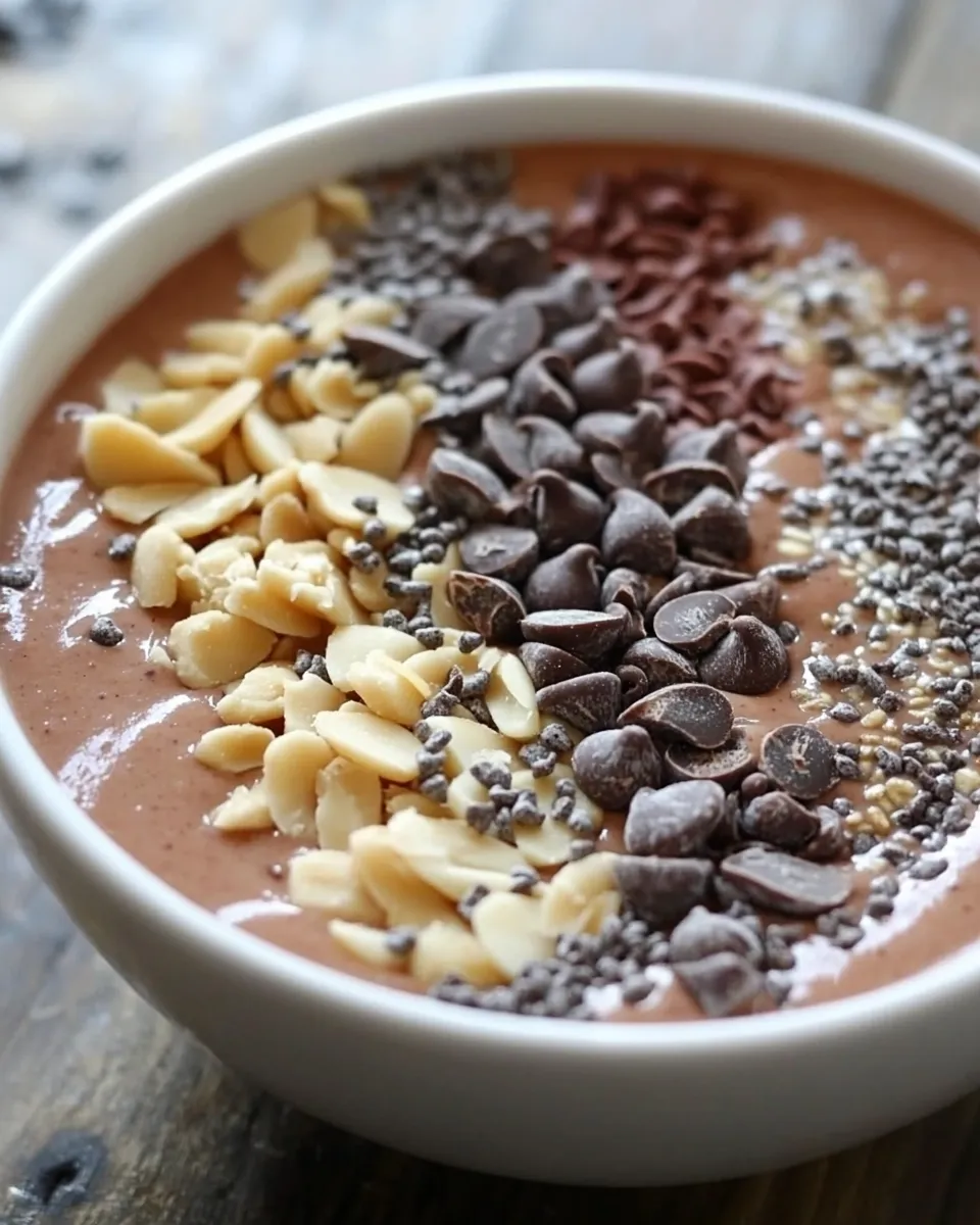 Delicious Chocolate Peanut Butter Smoothie Bowl recipe photo