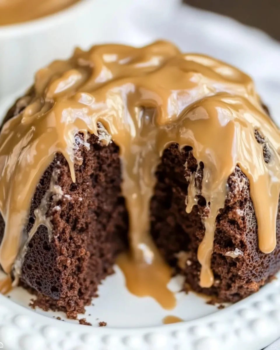 Classic Chocolate Pound Cake with Caramel Icing image