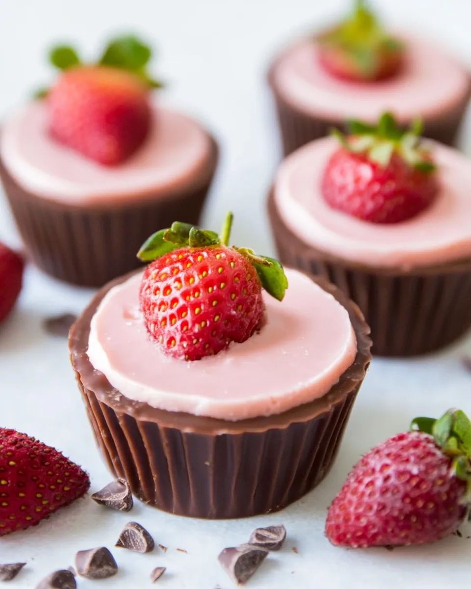 Homemade Chocolate Strawberry Cups recipe image