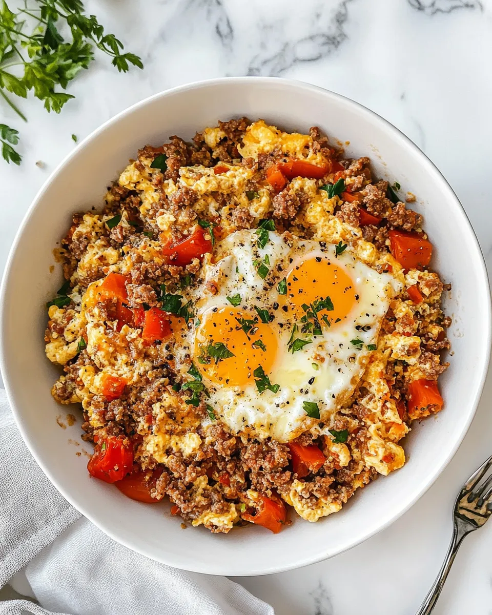 Delicious Chorizo And Eggs shot