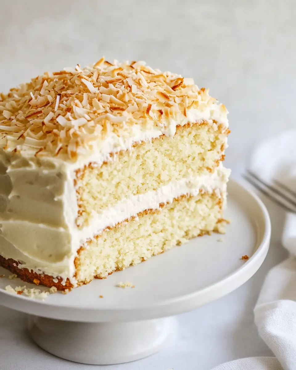 Delicious Coconut Cream Cake with Coconut Cream Cheese Frosting image