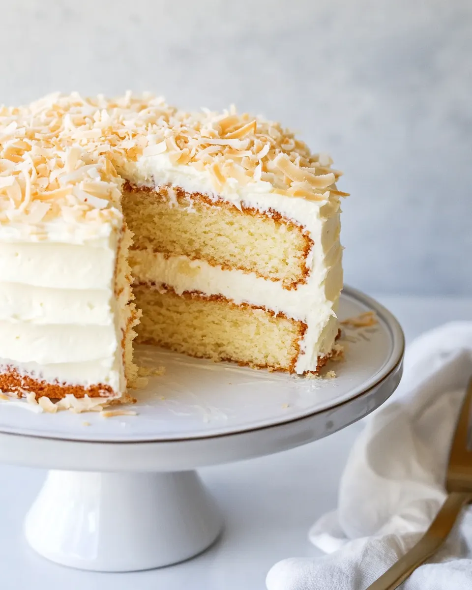 Classic Coconut Cream Cake with Coconut Cream Cheese Frosting recipe photo