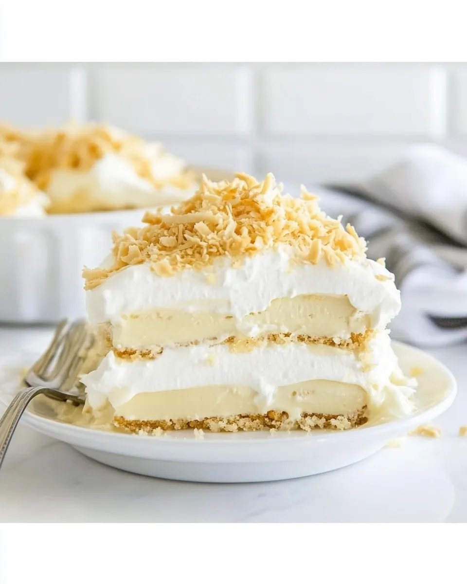 Homemade Coconut Cream Dessert photo