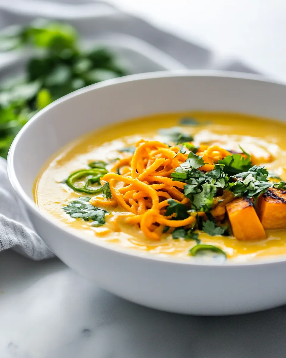 Easy Coconut Curry Soup With Sweet Potato Noodles photo