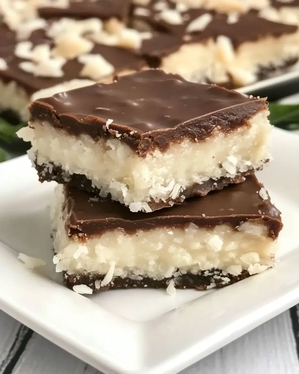 Delicious Coconut Mounds Bars shot