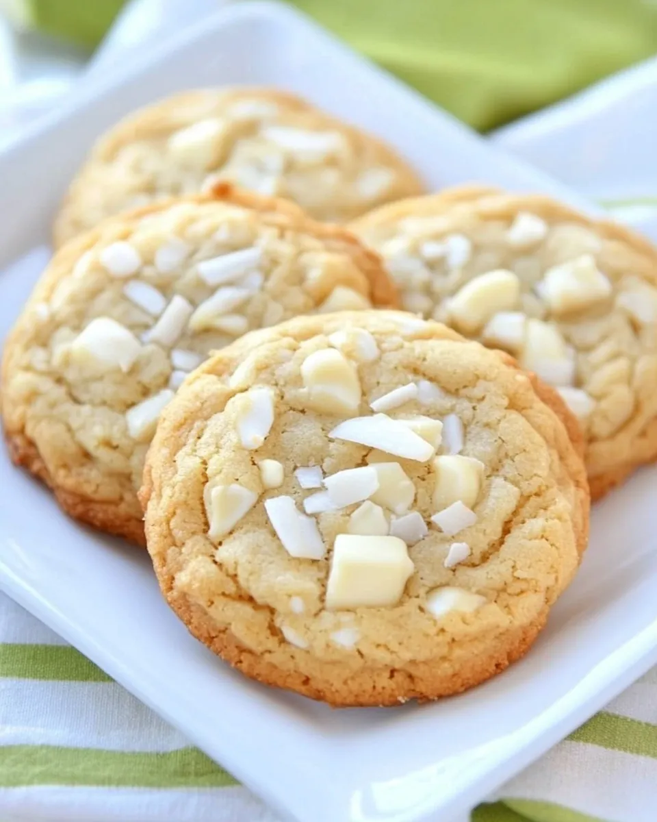 Delicious Coconut White Chocolate Chunk Cookies shot
