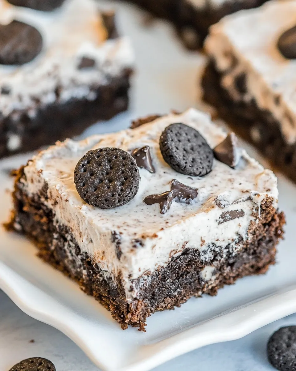 Delicious Cookies and Cream Brownies shot