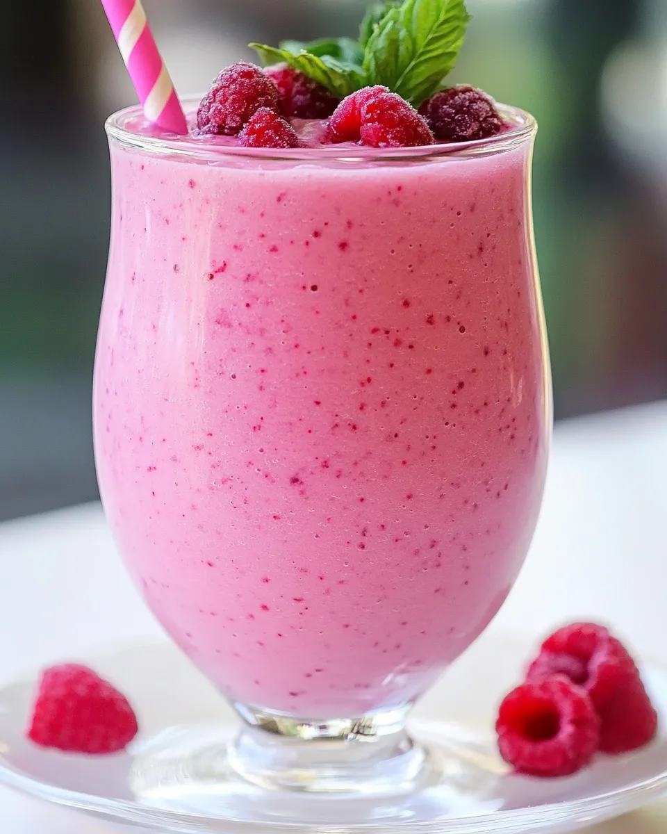 Healthy Cranberry Raspberry Smoothie shot