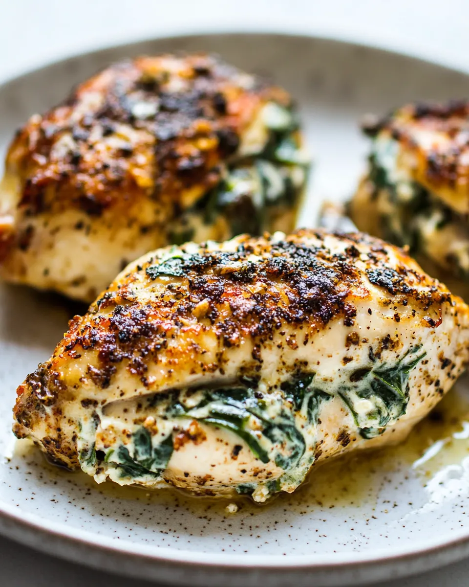 Delicious Cream Cheese Spinach Stuffed Chicken (Low-carb, Keto) image