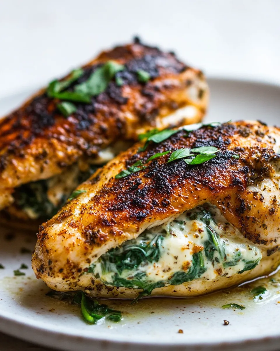 Savory Cream Cheese Spinach Stuffed Chicken (Low-carb, Keto) recipe photo