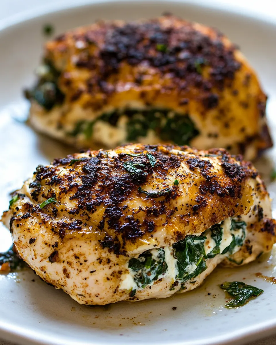 Easy Cream Cheese Spinach Stuffed Chicken (Low-carb, Keto) dish photo