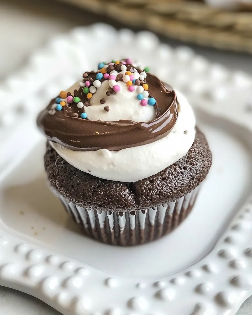 Easy Cream Filled Chocolate Cupcakes recipe photo