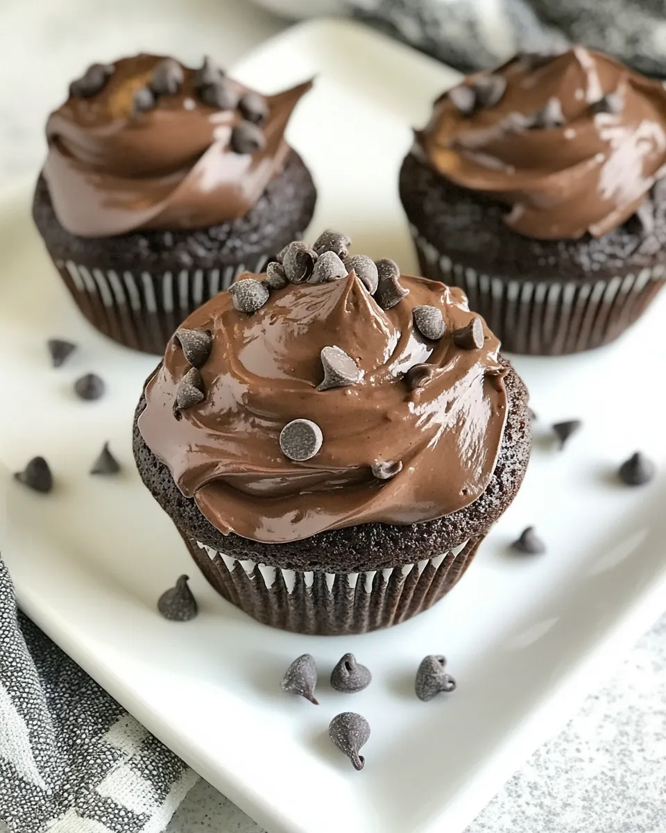 Delicious Cream Filled Chocolate Cupcakes shot