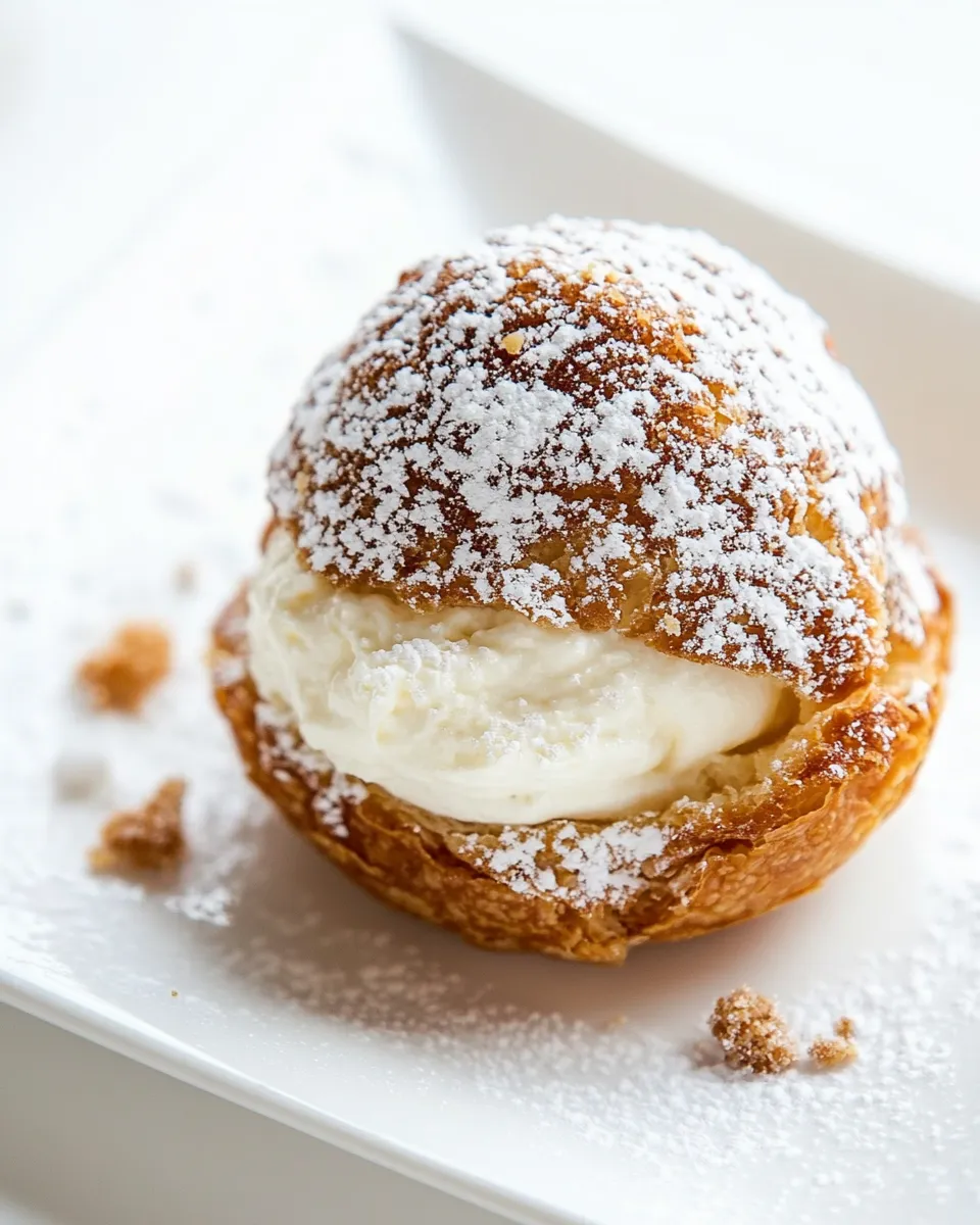Delicious Cream Filled Choux Pastry shot