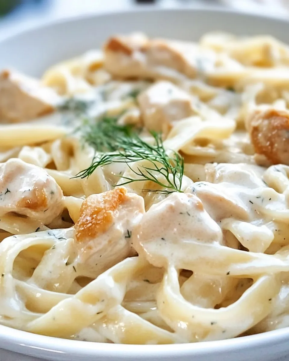 Delicious Creamy Dill Chicken Pasta Recipe image