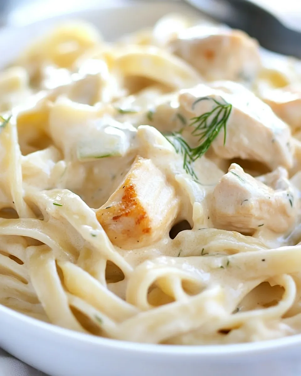 Savory Creamy Dill Chicken Pasta Recipe dish photo