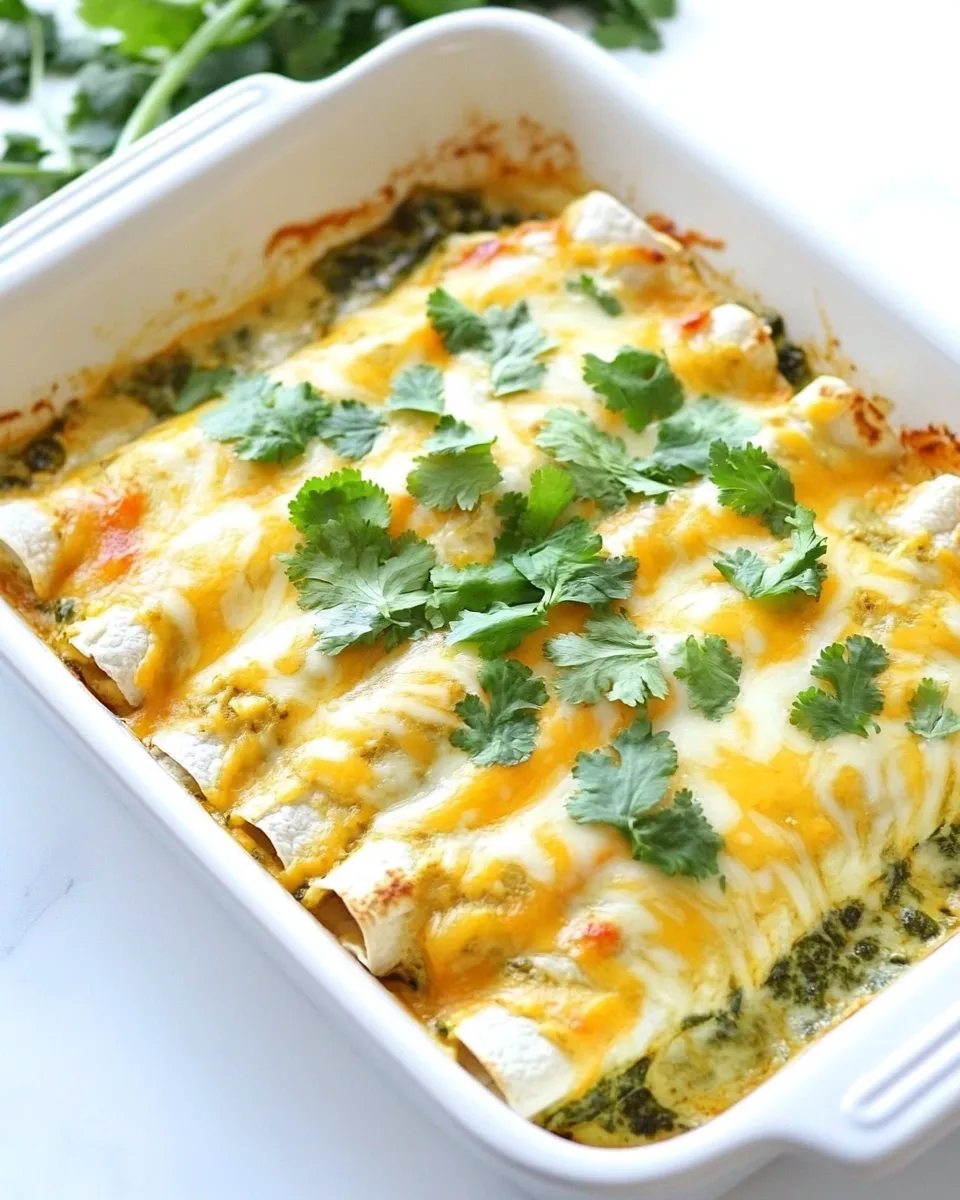 Easy Creamy Spinach and Cheese Green Chile Enchiladas photo