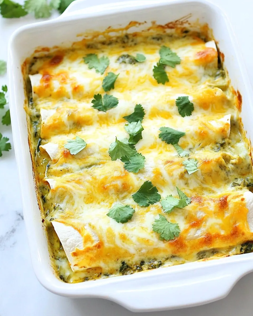 Classic Creamy Spinach and Cheese Green Chile Enchiladas dish photo