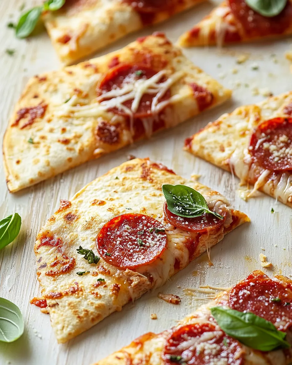 Classic Crispy Baked Pizza Chicken Quesadillas. image