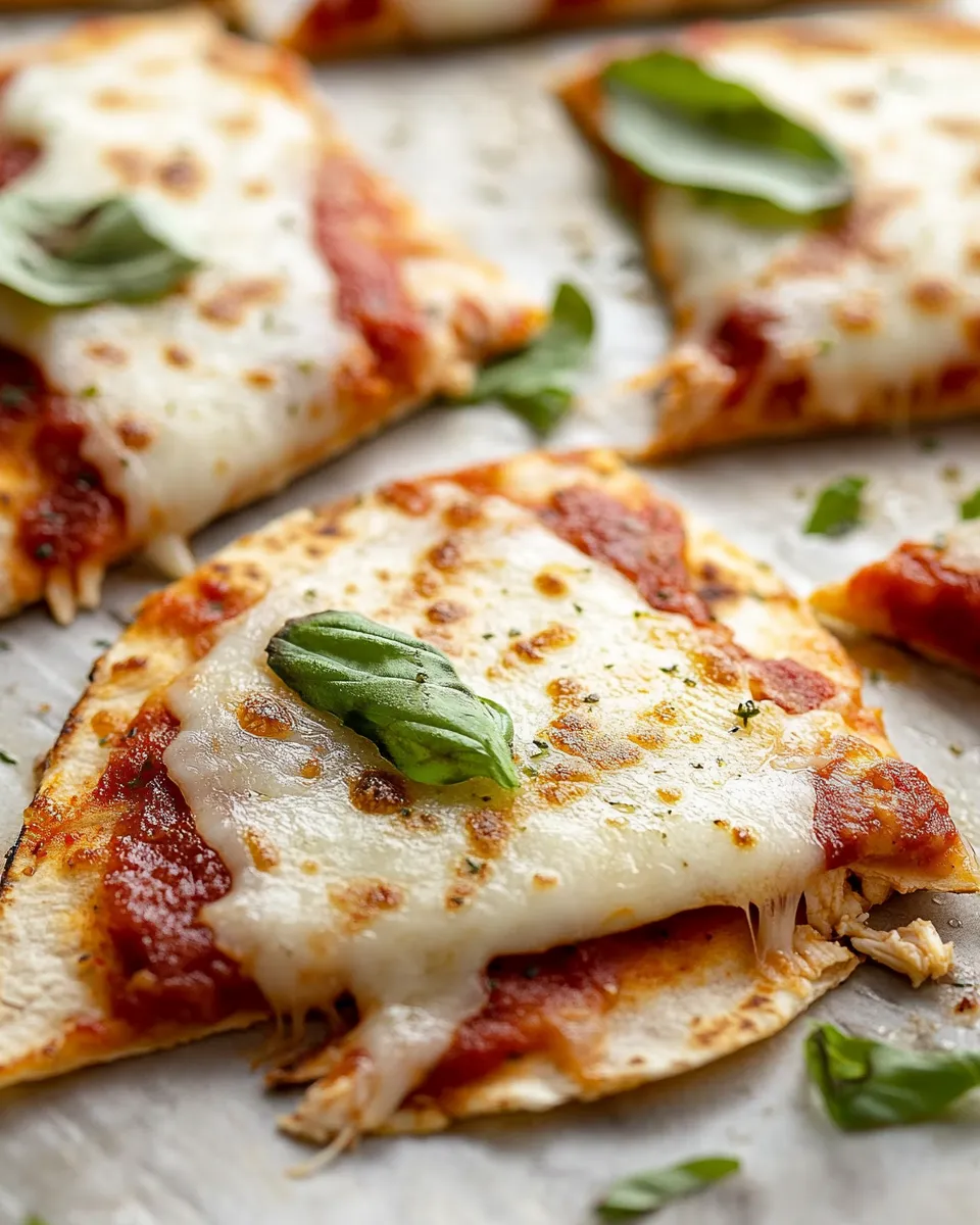 Classic Crispy Baked Pizza Chicken Quesadillas. dish image