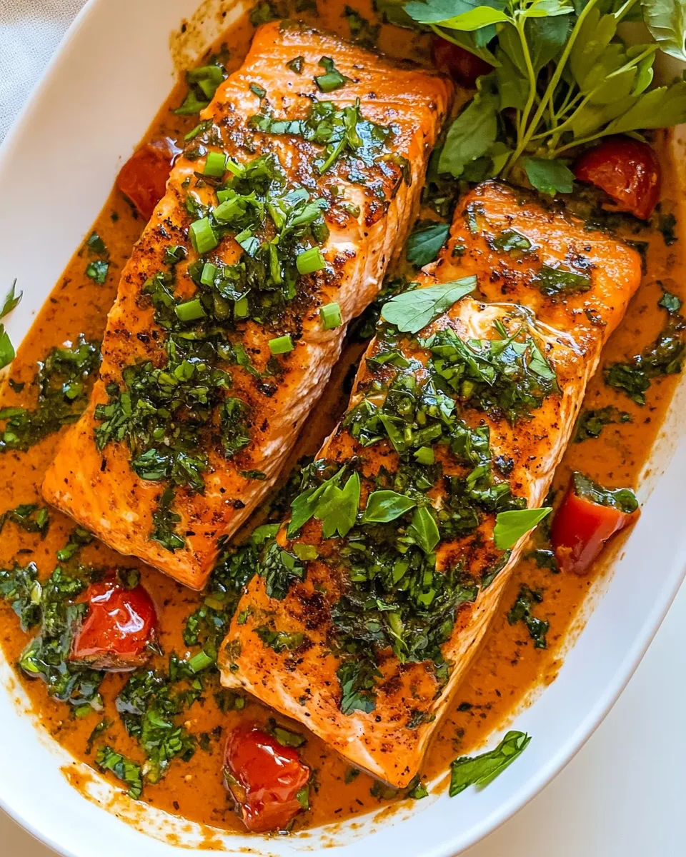 Homemade Crispy Salmon with Roasted Red Pepper Sauce photo