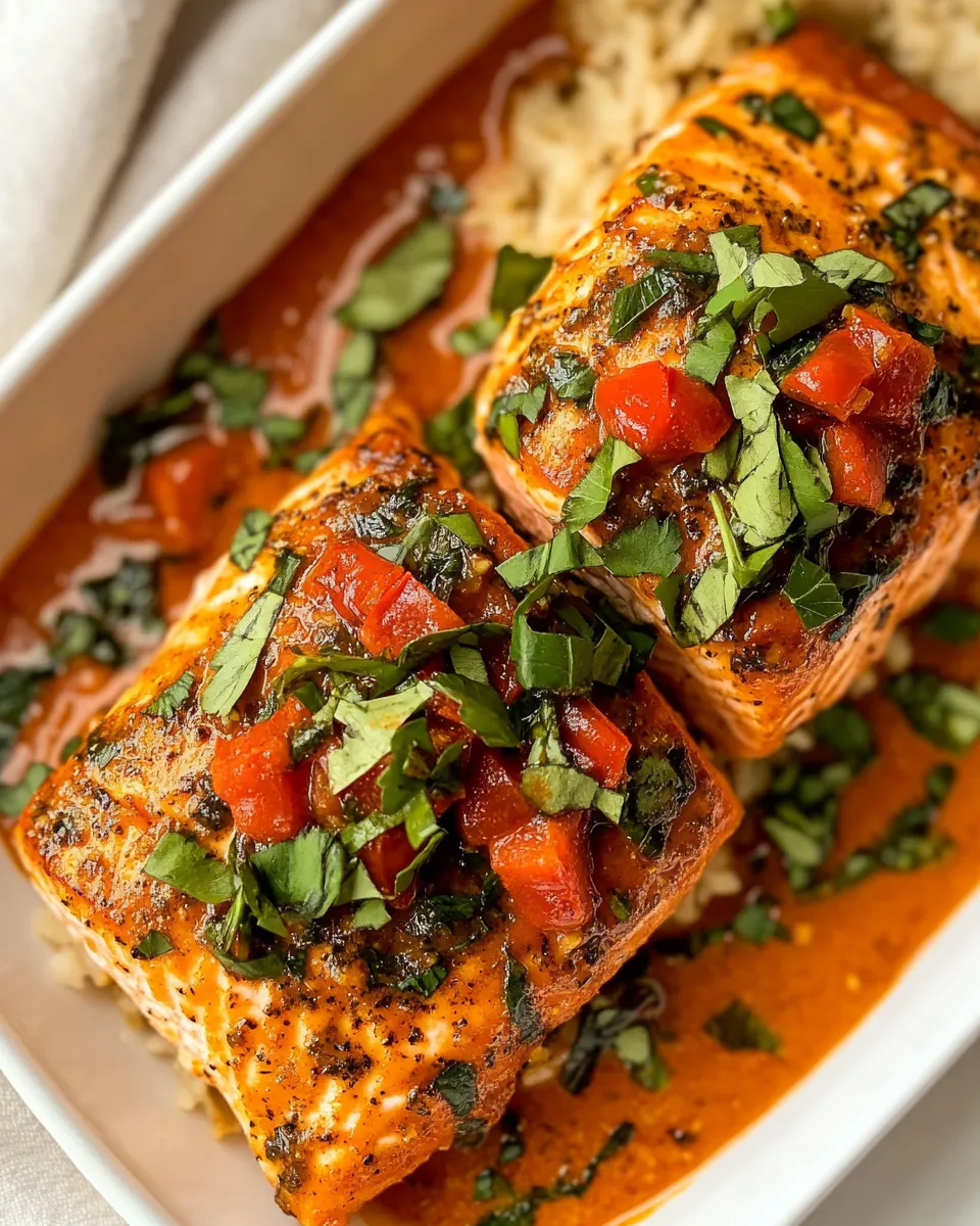 Quick Crispy Salmon with Roasted Red Pepper Sauce recipe photo