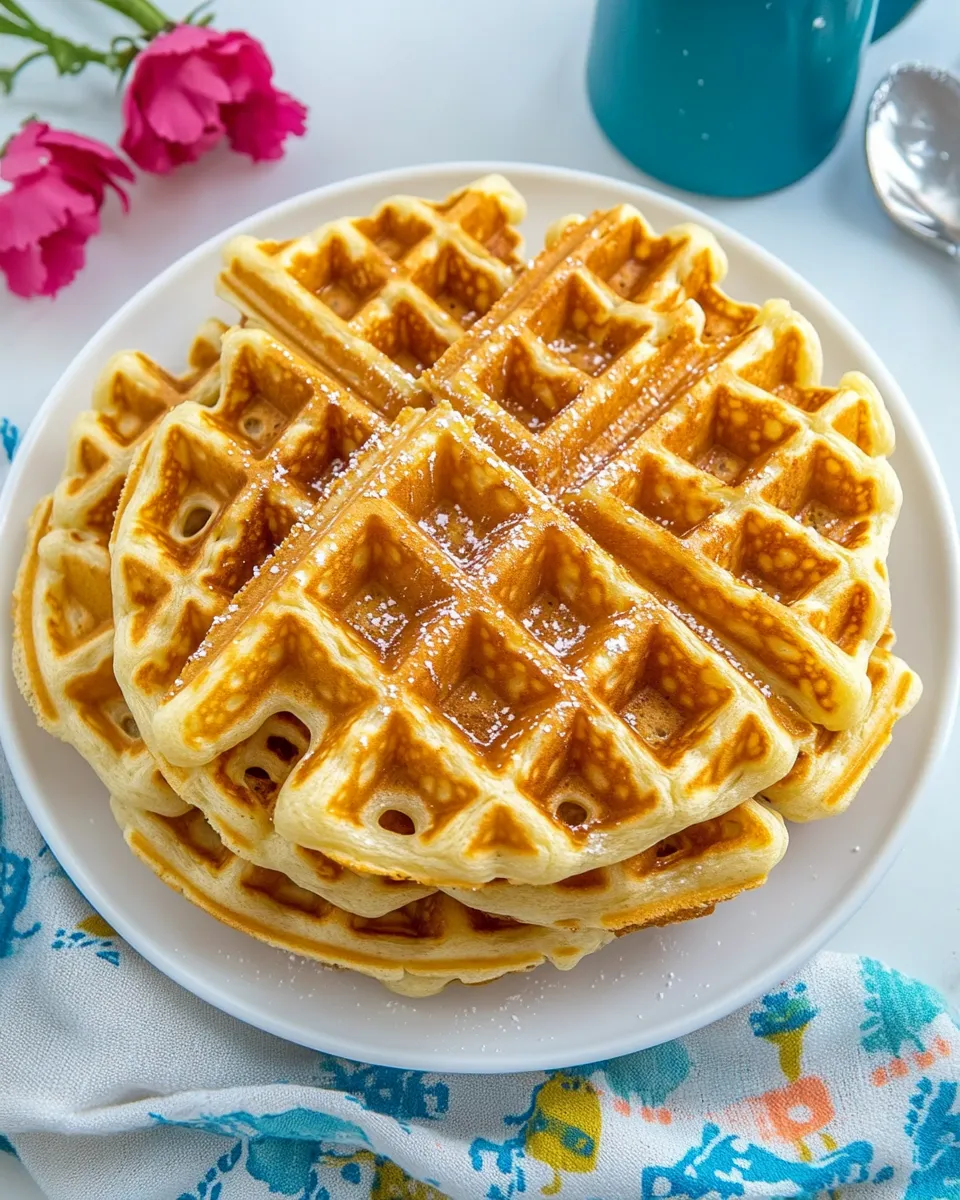 Delicious Crispy Waffle Recipe food shot