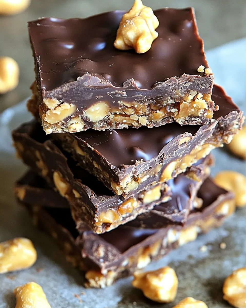 Delicious Crunchy No-Bake Chocolate Peanut Butter Bars shot