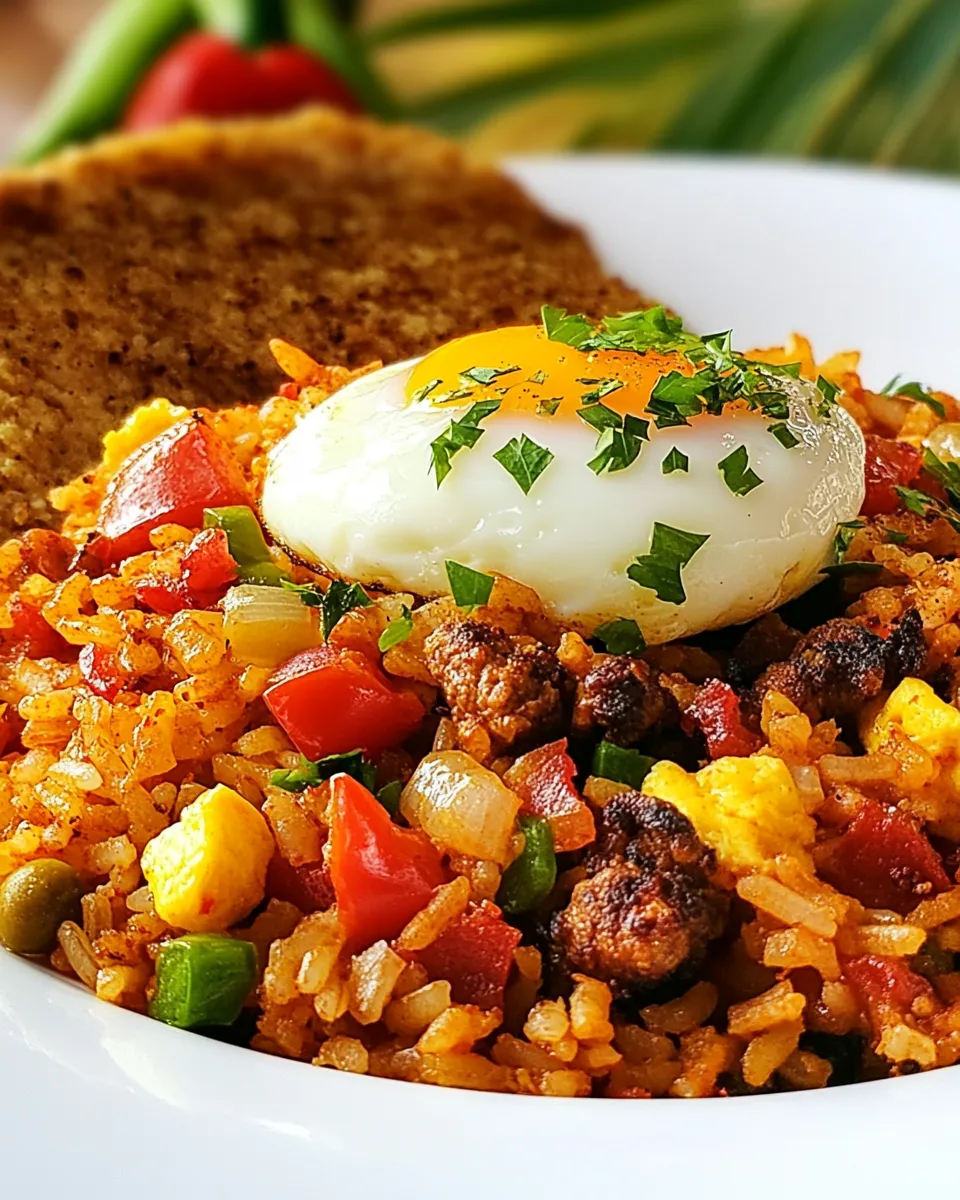 Homemade Cuban Rice and Eggs Dinner photo