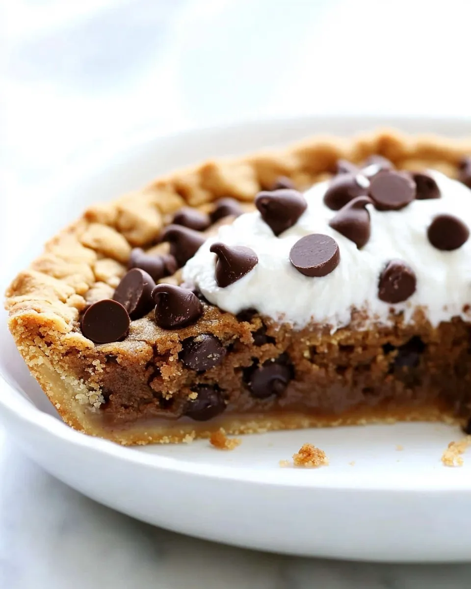 Delicious Deep Dish Chocolate Chip Cookie Pie shot