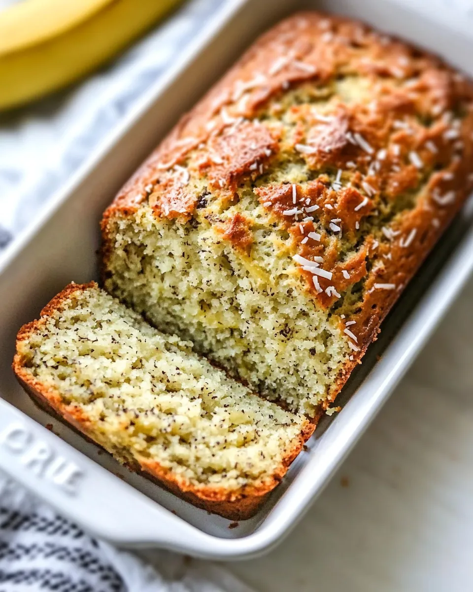 Homemade Delicious Coconut Banana Bread photo