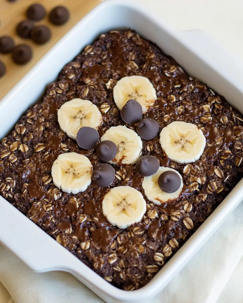 Easy Double Chocolate Banana Baked Protein Oatmeal recipe photo
