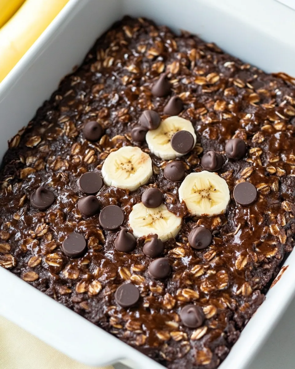 Delicious Double Chocolate Banana Baked Protein Oatmeal shot