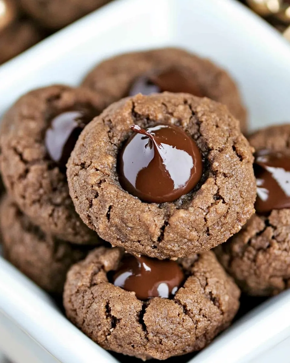 Easy Double Chocolate Thumbprints Cookies recipe photo