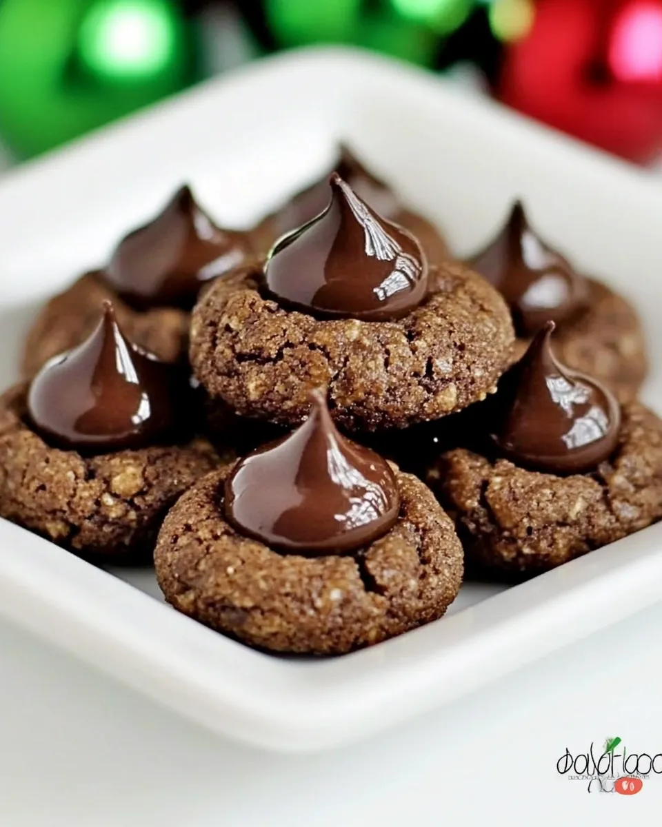 Perfect Double Chocolate Thumbprints Cookies shot