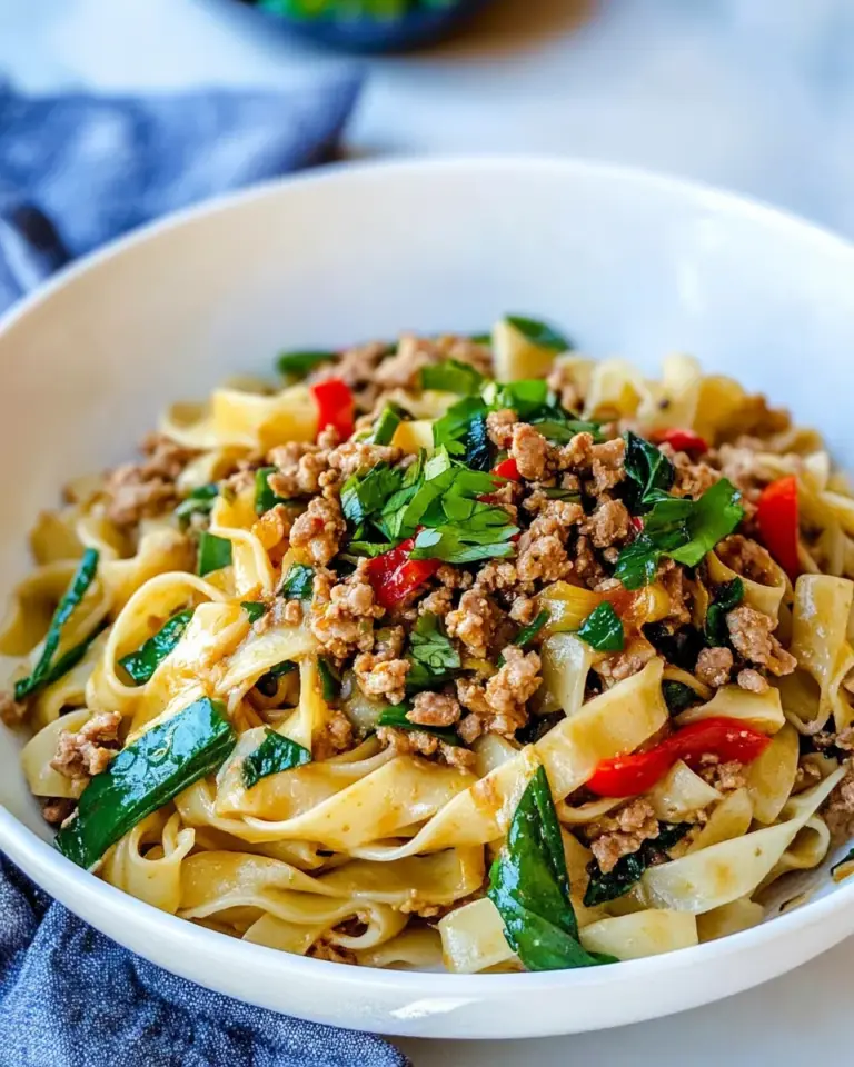 Homemade Drunken Noodles (Pad Kee Mao) with Ground Turkey photo