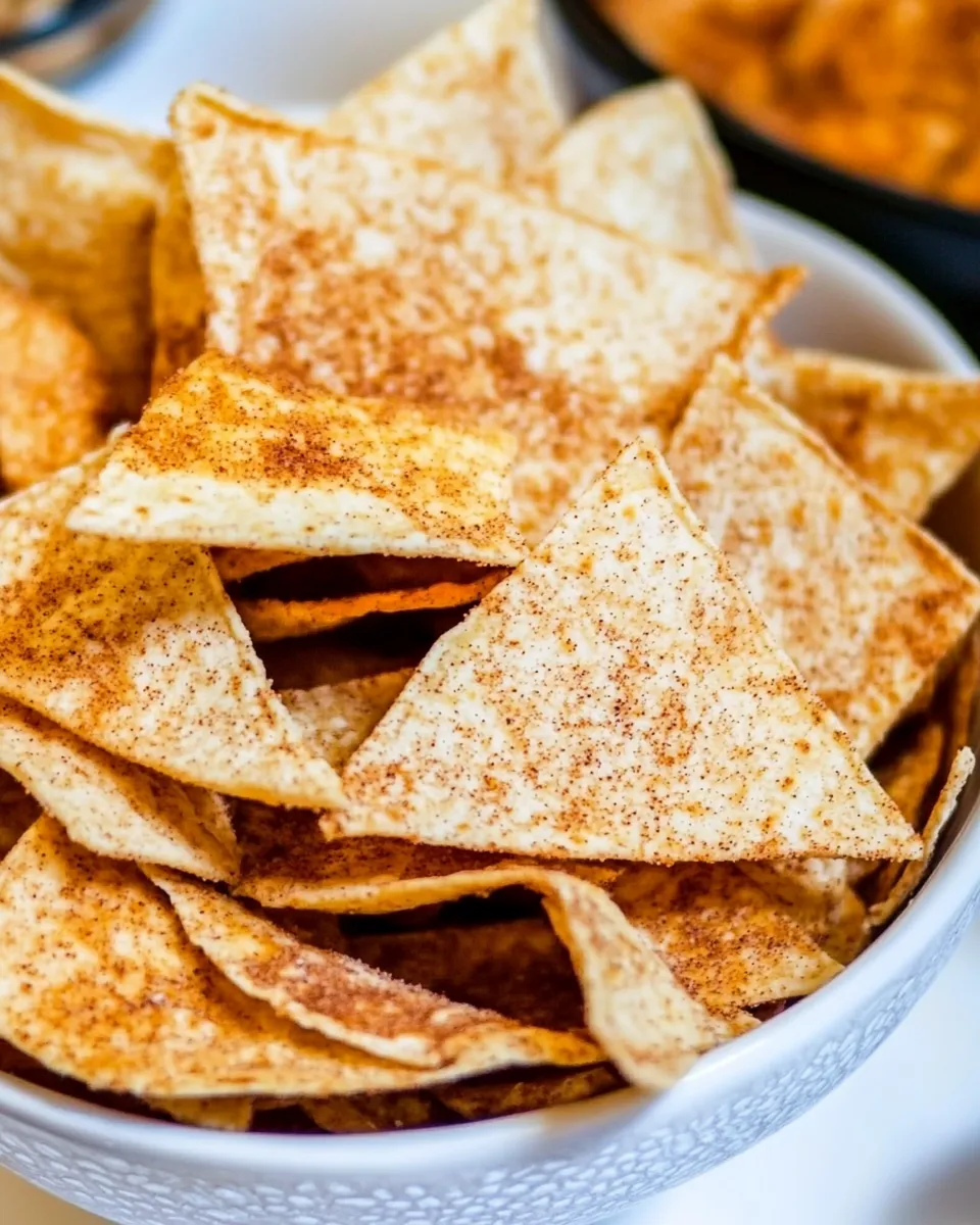 Sweet Easy Baked Cinnamon Tortilla Chips Recipe shot