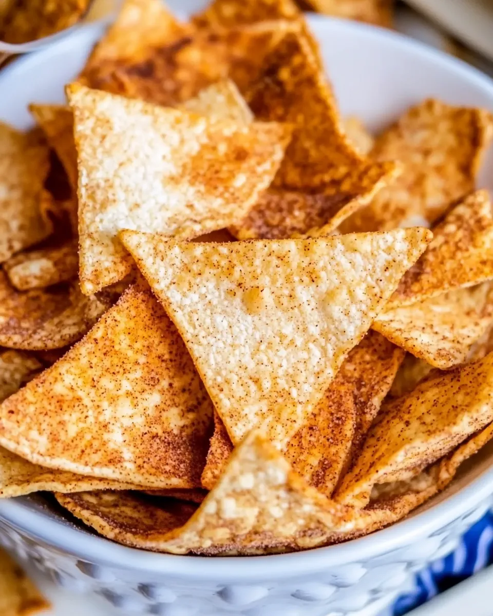 Quick Easy Baked Cinnamon Tortilla Chips Recipe dish photo